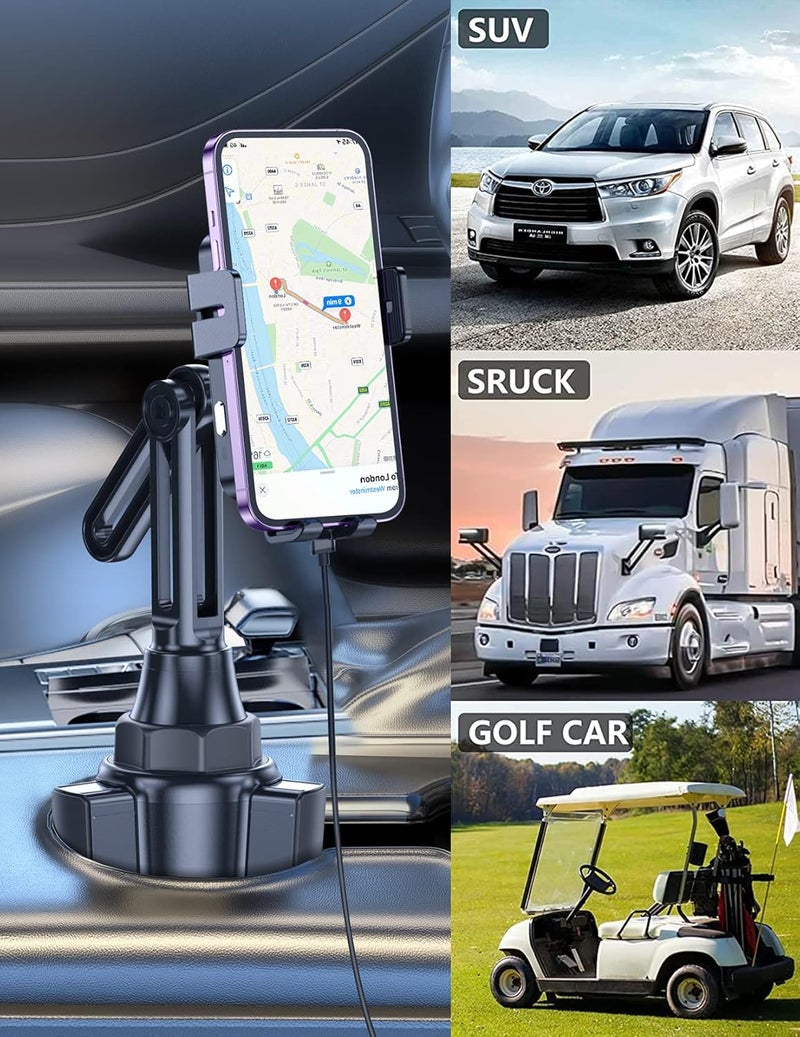 MOKPR Wireless Car Charger, 15W/10W/7.5W Cup Holder Phone Mount, Auto Clamping Fast Charging Car Mount, Air Vent Phone Holder for iPhone 16 15/14/13/12 pro/12/11/XS/X/8, Samsung S23/S22/S10/S9/S8, etc - Image 3