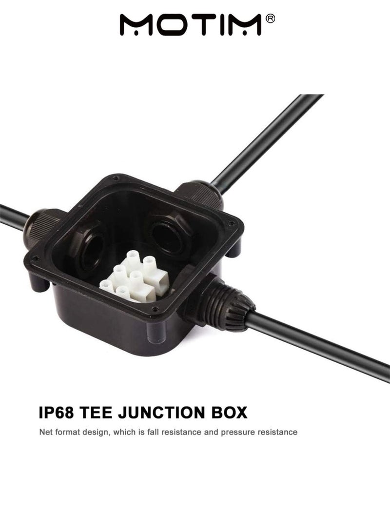 Motim 5PCS Junction Box Waterproof Outdoor Cable Connector Impact Resistant Plastic Enclosure for Street Lights Garden and Buried Lights Black - Image 5