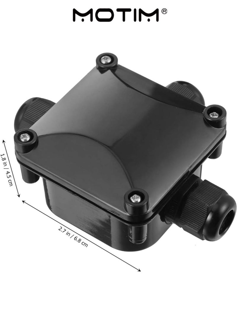 Motim 5PCS Junction Box Waterproof Outdoor Cable Connector Impact Resistant Plastic Enclosure for Street Lights Garden and Buried Lights Black - Image 2