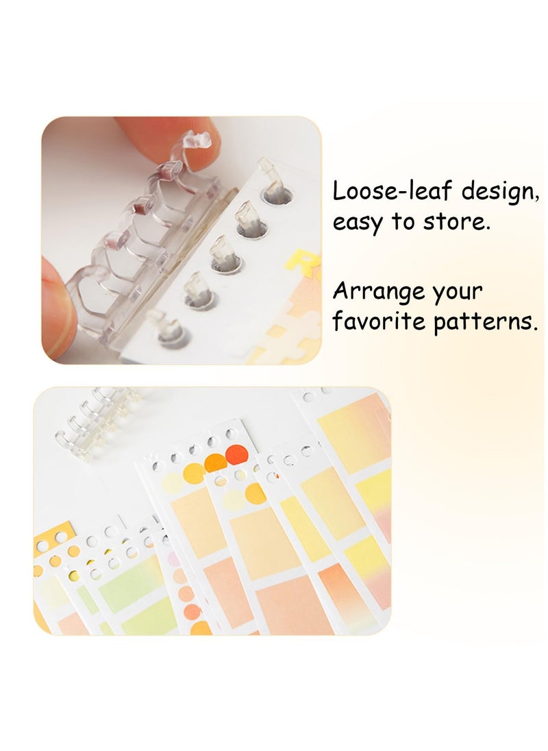 Sticky Index Tabs for Notebooks, 120 Sheets Gradient Sticky Tabs, Adhesive File Flag Tabs, Multi-Pattern Index Tabs for Books, 6 Colors Writable Repositionable Book Tabs, for Page Markers