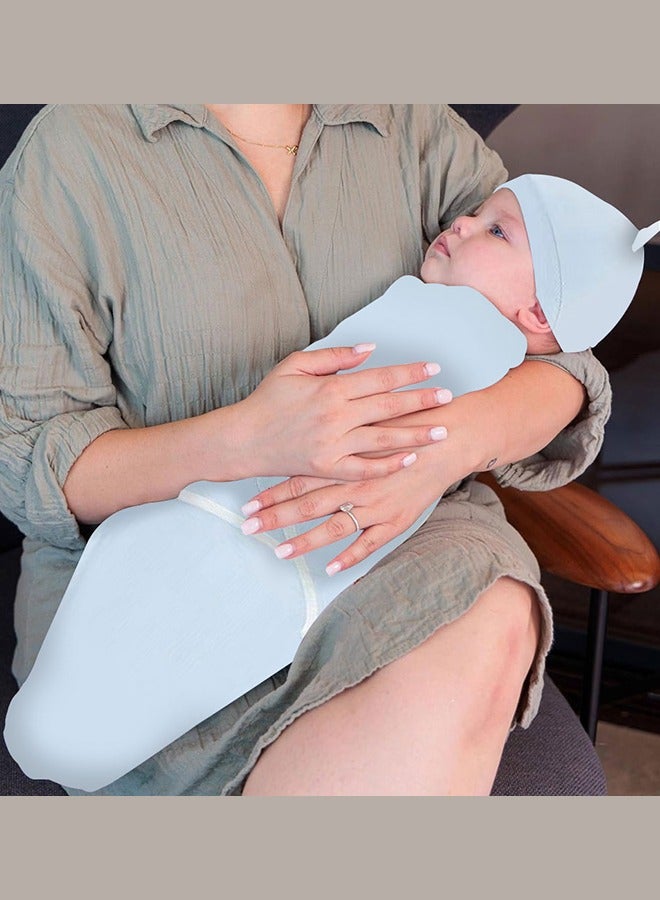 MARGOUN بطانية لف الرضيع حقيبة نوم للأطفال منشفة استحمام الرضيع لف السرير أكياس النوم ملحقات السرير أزرق فاتح - Image 5