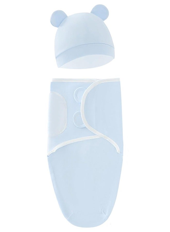 MARGOUN بطانية لف الرضيع حقيبة نوم للأطفال منشفة استحمام الرضيع لف السرير أكياس النوم ملحقات السرير أزرق فاتح - Image 2