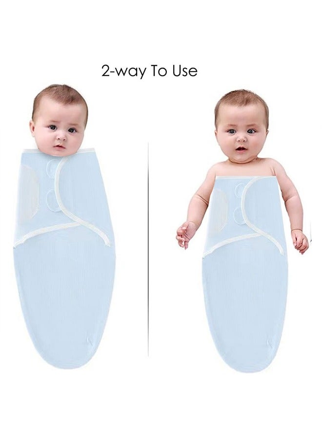 MARGOUN بطانية لف الرضيع حقيبة نوم للأطفال منشفة استحمام الرضيع لف السرير أكياس النوم ملحقات السرير أزرق فاتح - Image 4