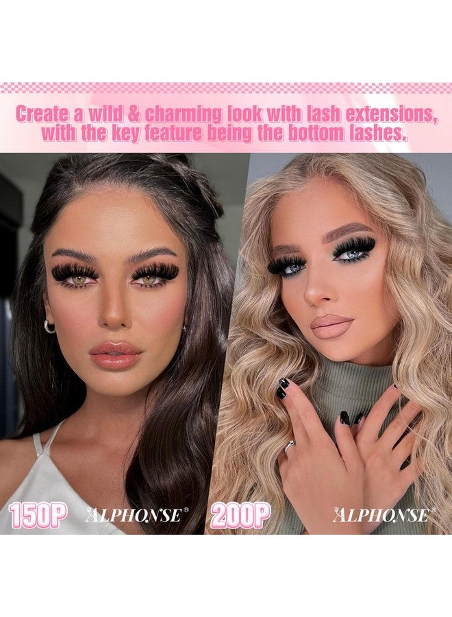 alphonse Fluffier Lash Clusters Kit with Bottom Lashes 320pcs Cluster Eyelash Extensions Kit Volume Individual Lashes Kit with Lash Bond and Seal Tweezers by ALPHONSE (150D+200D, 12-20mm) - Image 3