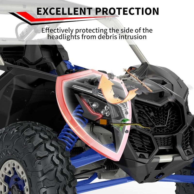 KATIMOTO Headlight Covers Trim for Can-Am Maverick X3 2017-2022 - 2PCS - Image 3