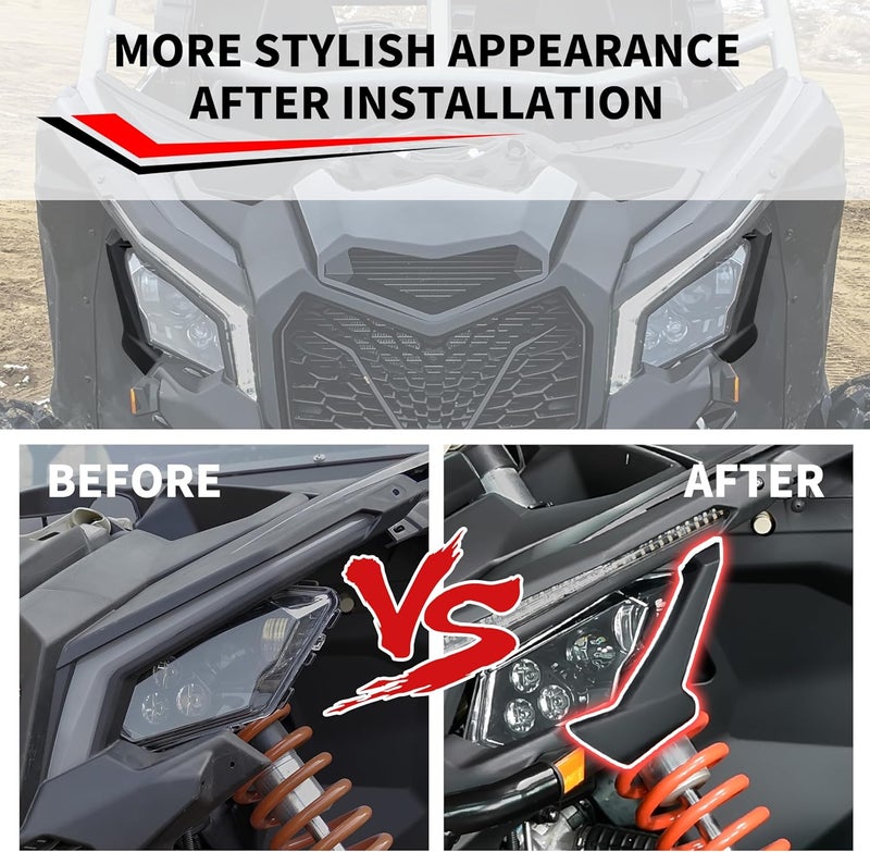 KATIMOTO Headlight Covers Trim for Can-Am Maverick X3 2017-2022 - 2PCS - Image 2