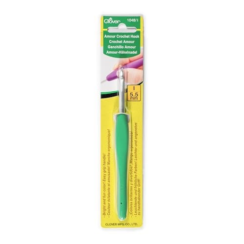 Clover 1048/I Green Amour Crochet Hook, Size I, 5.5mm - Image 4