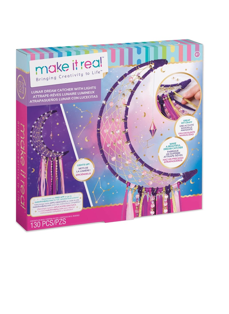 Make It Real Lunar DIY Dream Catcher Kit with Lights and Fairy Lights for Teen Room Wall Decor - Ages 8+  - Image 1
