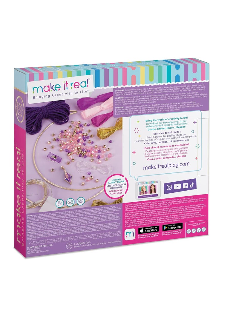 Make It Real Lunar DIY Dream Catcher Kit with Lights and Fairy Lights for Teen Room Wall Decor - Ages 8+  - Image 2