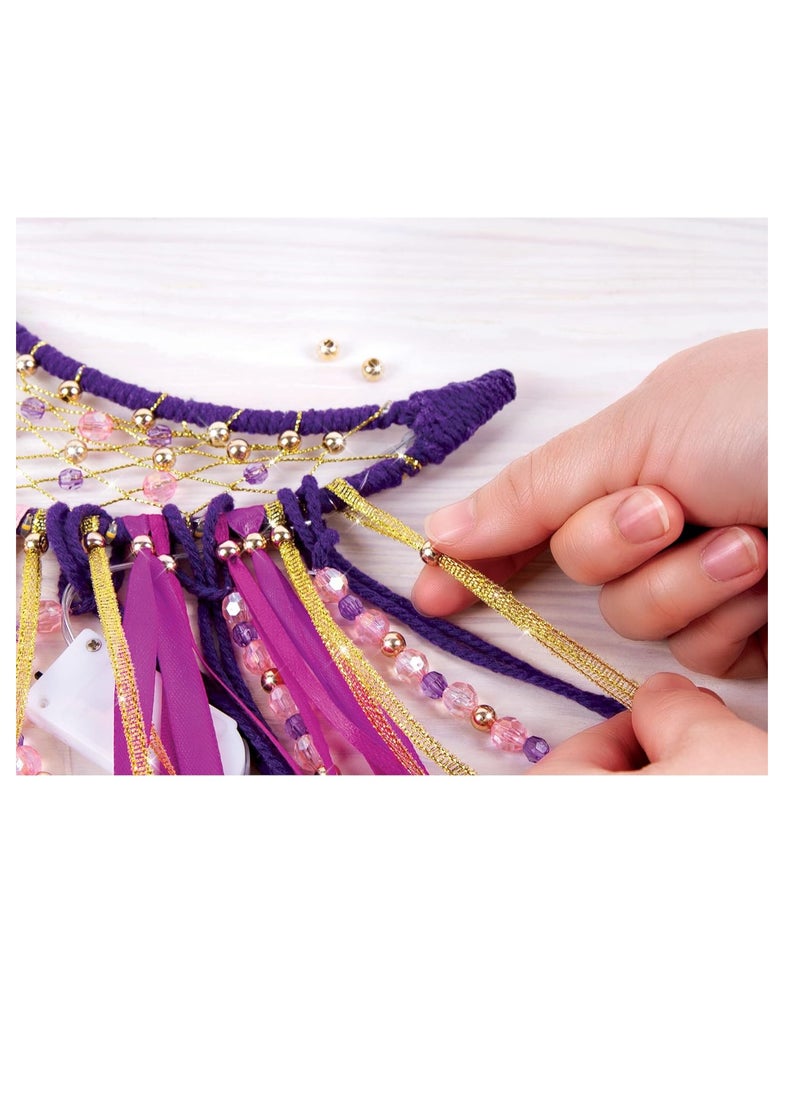 Make It Real Lunar DIY Dream Catcher Kit with Lights and Fairy Lights for Teen Room Wall Decor - Ages 8+  - Image 4