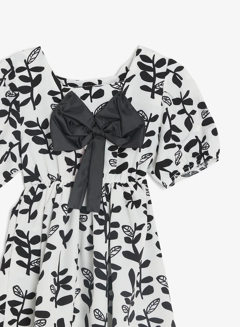 Pinata  Bow Floral Print Dress for Women | Best Price UAE