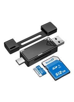 SYOSI USB 3.0 SD Card Reader, 2-in-1 Memory Card Reader for Android Devices, Windows, Mac OS X, USB-C High-Speed Memory Card Reader for SDXC, SDHC, SD, MMC, RS-MMC, Micro SDXC, Micro SD, Micro SDHC