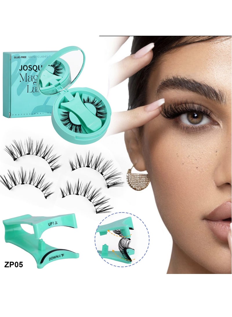 جوسكوين رموش مغناطيسية مع أداة وضع، رموش مغناطيسية قابلة لإعادة الاستخدام، لا حاجة للصمغ، رموش مغناطيسية بدون كحل، مظهر طبيعي، رموش مغناطيسية، رموش. - Image 3