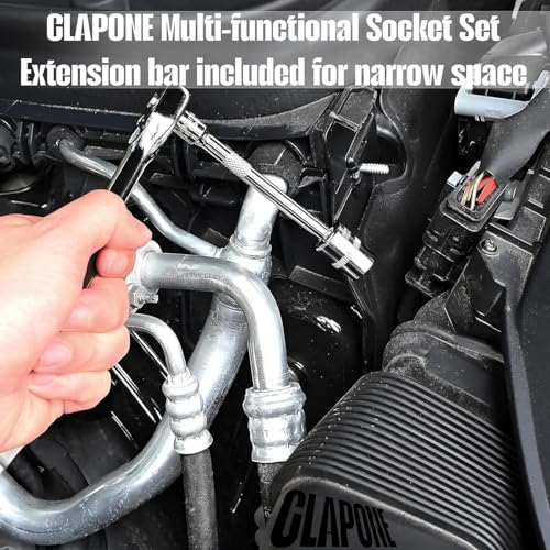 CLAPONE Tool Kit Socket Ratchet Wrench Set Socket Wrench/Screwdriver set/Bike Tool/Goti Set/Socket Screwdriver Set/Socket Wrenches/Auto Repairs/Car/Motorcycle/Bike Repair (46, Black) - Image 5