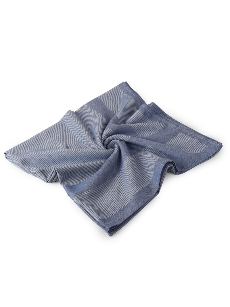 ZAHYA 100 Pure Bamboo Bath Towel Large Size 66x33 inches High Absorbency Quick Dry Pin Stripe Denim Blue - Image 4