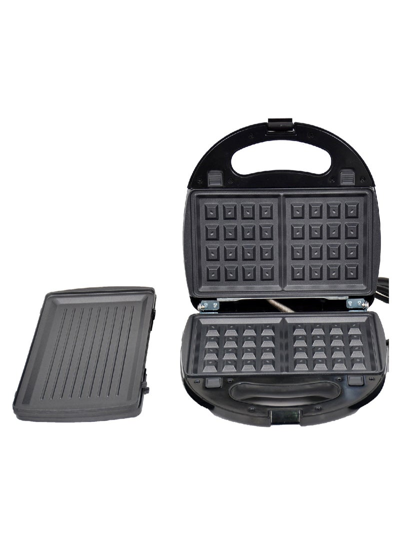 أريون اريون صانعة الساندوتشات الذكية الخفيفة متعدد الوظائف 3 في 1 | أطباق ساندويتش، وافل، وشواء | 1000 واط غير لاصق - Image 5