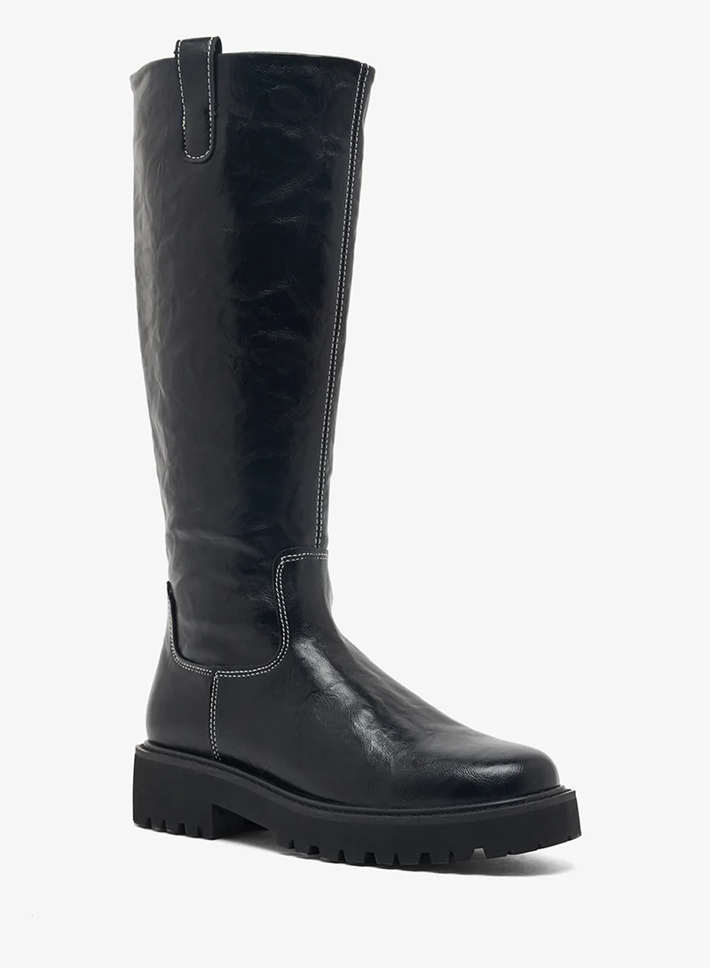 Ginger Ridged Sole Mid Calf Boots