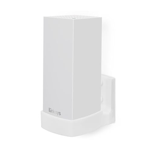 BRAINWAVZ Wall Mount for Linksys MX4200 Mesh WiFi 6 (AX4200) Router, Easy to Install Holder Bracket, Reduce Interference & Clutter, Adhesive & Screw-in Mounting - Image 1