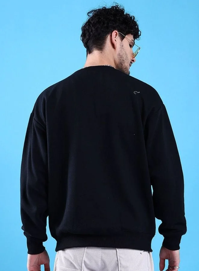 The Indian Garage Co  The Indian Garage Co Men Oversized Fit Solid Crew Neck Full Sleeves Sweatshirt  | Best Price UAE