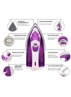 Electric iron-Electric Steam Iron Box IBS 1500W Teflon Sole Plate,5 Temp Settings, Overheat Protection,360° Swivel Cord,Variable Steam Control (Purple) - pzsku/ZCC86BB687008E0B2E23AZ/45/_/1682601220/91d51796-da65-43f6-b79a-a7886409b473