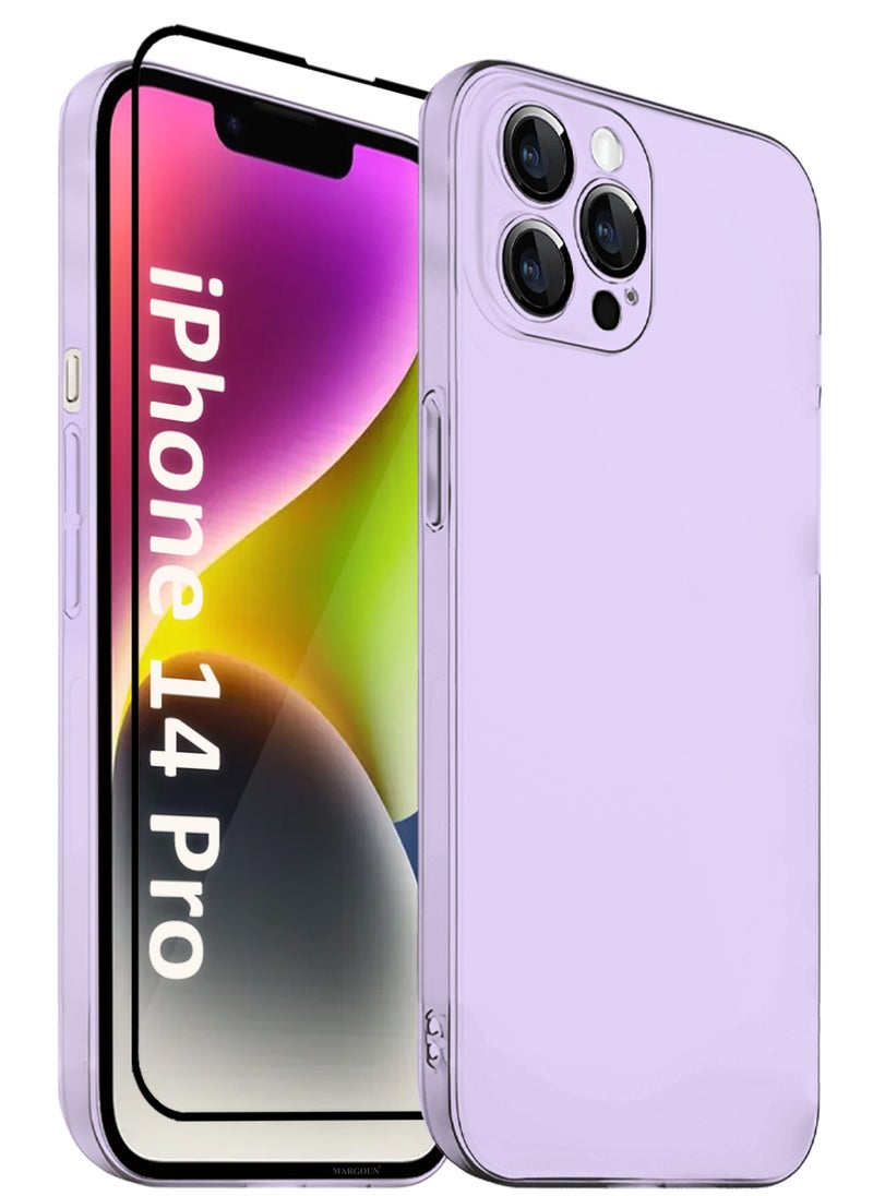 CATANES (for iPhone 14 Pro) 2Packs Case Cover Air Skin Series Back Cover Sturdy Durable Thin Case Drop Protection Cover - Transparent Purple  - Image 1