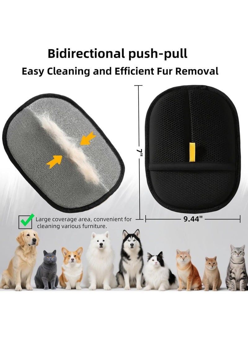 Loxira 2Pcs Electrostatic Pet Hair Removal Gloves for Cats and Dogs, Reusable Quick De-Shedding Grooming Gloves for Fur Removal on Couch, Carpet, Furniture, Car Seat, Clothing, Curtain - Image 5