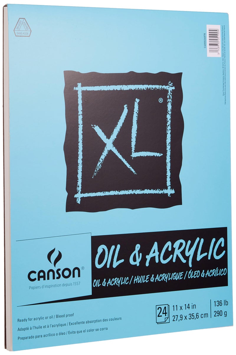 Canson XL Series Oil and Acrylic Paper, Foldover Pad, 11x14 inches, 24 Sheets (136lb/290g) - Artist Paper for Adults and Students - Image 3