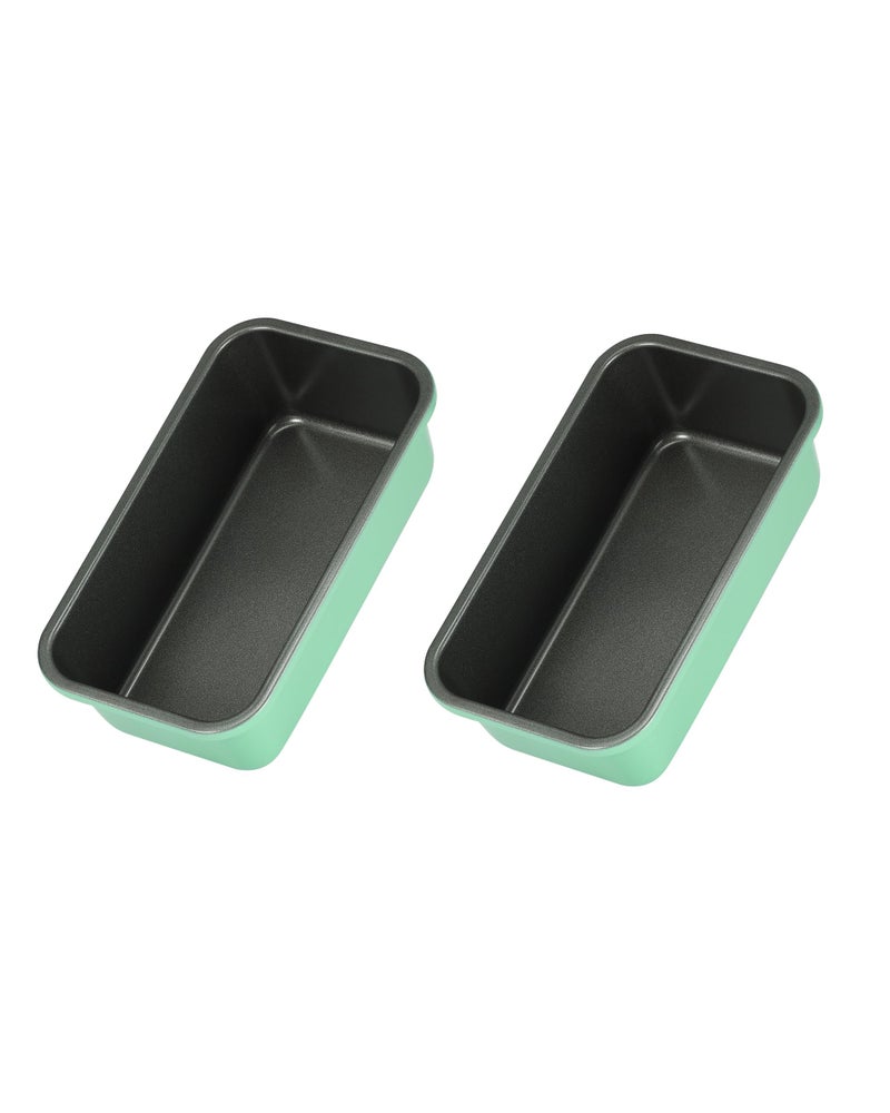Monfish Bread Loaf Pans for Home Baking, 2pcs Carbon Steel 1lb loaf Tin, Rosemary Green 9x5 inch Non-Stick bread Pan Mold - Image 1
