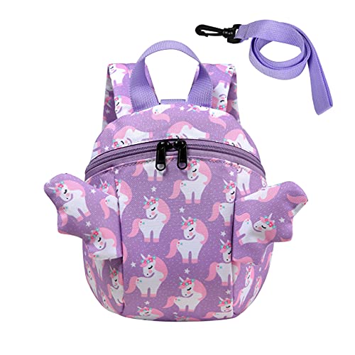 VASCHY Mini Toddler Backpack with Leash Ultra Lightweight Tiny Little Daycare Backpack Girls Unicorn - Image 1