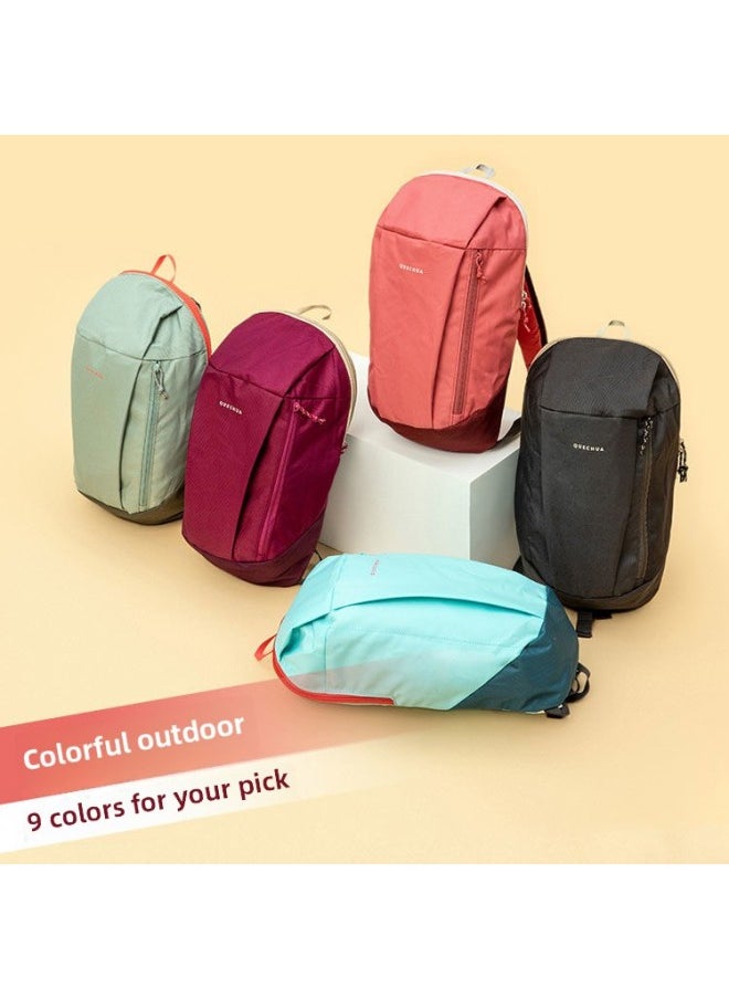 Decathlon Day Backpack Backpack Men's And Women's Casual Travel Mini Backpack Small Schoolbag 10L Can Be Sent On Behalf-Color:Black Style 1-Capacity:General-purpose