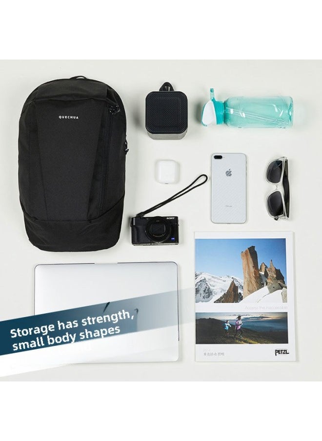 Decathlon Day Backpack Backpack Men's And Women's Casual Travel Mini Backpack Small Schoolbag 10L Can Be Sent On Behalf-Color:Black Style 1-Capacity:General-purpose