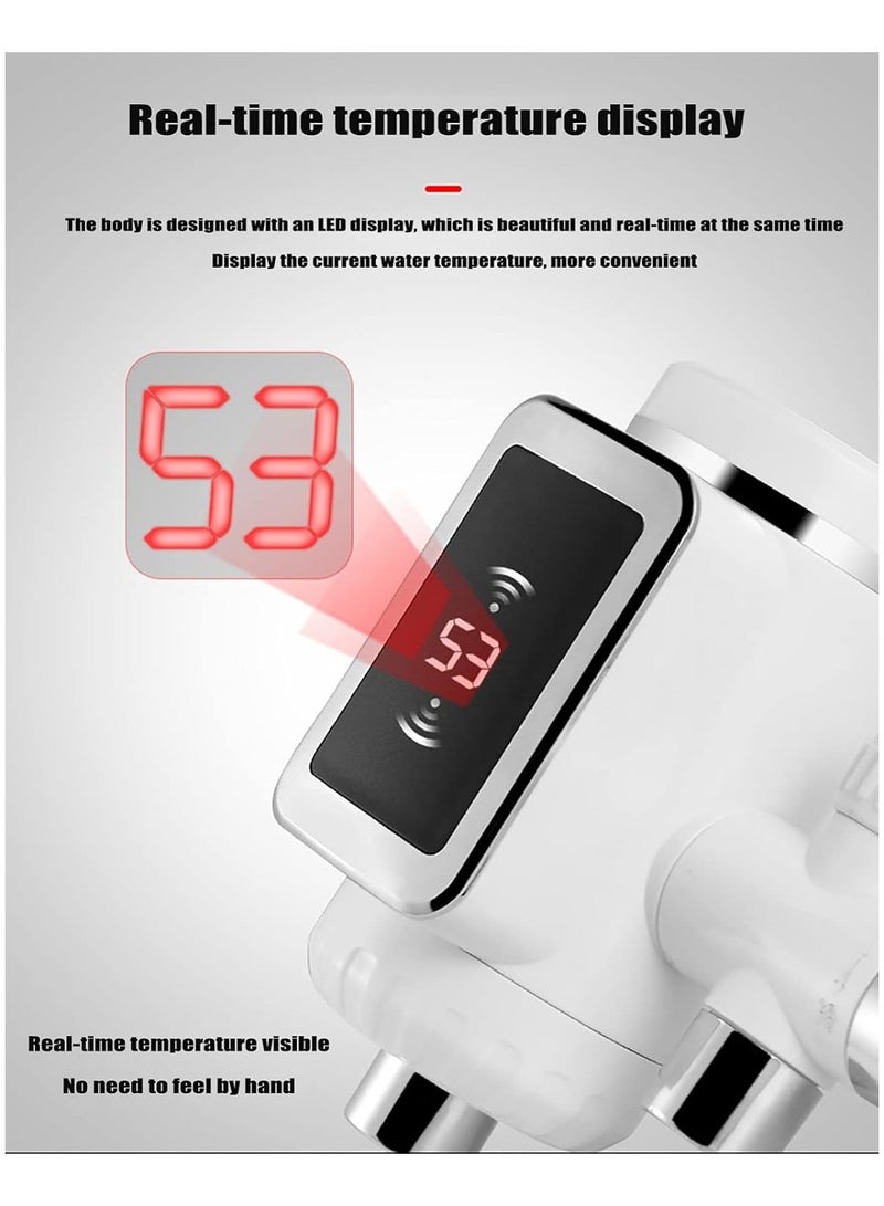 خلاطات صنابير حوض المطبخ من تاليروف، سخان مياه فوري، صنبور تسخين كهربائي، صنبور ماء ساخن كهربائي بدون خزان، مع شاشة رقمية، يمكن الحصول على الماء الساخن بسرعة في 3 ثوانٍ - Image 3