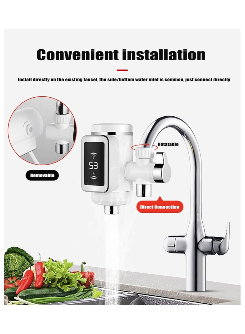 خلاطات صنابير حوض المطبخ من تاليروف، سخان مياه فوري، صنبور تسخين كهربائي، صنبور ماء ساخن كهربائي بدون خزان، مع شاشة رقمية، يمكن الحصول على الماء الساخن بسرعة في 3 ثوانٍ - Image 4