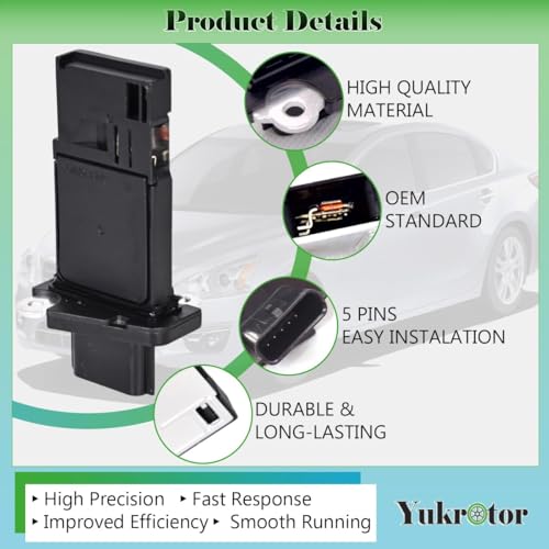 Yukrotor Mass Air Flow Sensor MAF Sensor 22680-CA000 Compatible with 2003-2014 Nissan Altima Frontier Maxima Murano Pathfinder Rogue Sentra Titan Xterra Infiniti Replaces OE# 22680-7S000, 22680-7S00A - Image 4