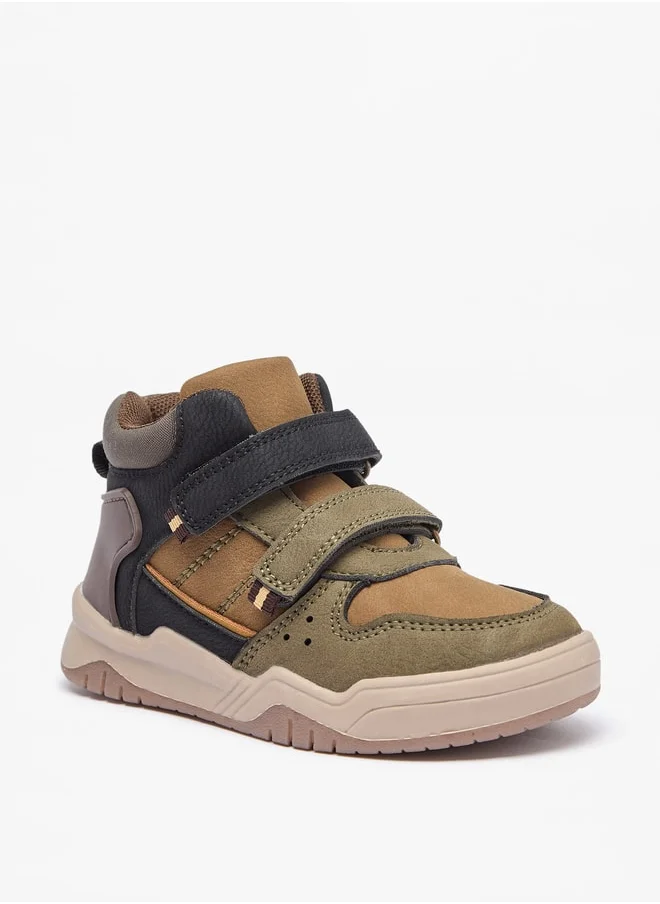 ال بي ال من شو اكسبرس Boy's Panelled High Cut Sneakers with Hook and Loop Closure
