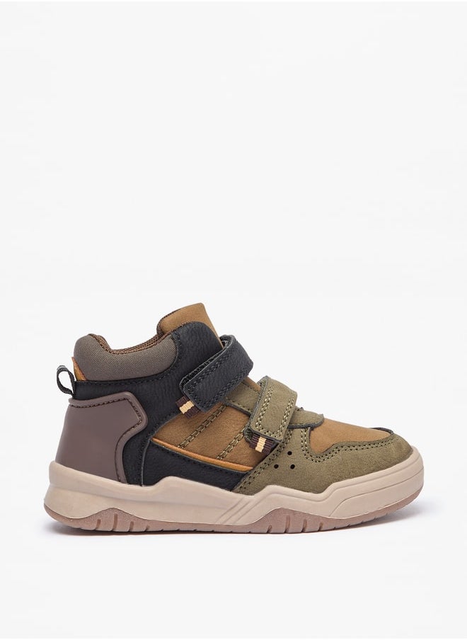 LBL by Shoexpress Boy's Panelled High Cut Sneakers with Hook and Loop Closure  - Image 3