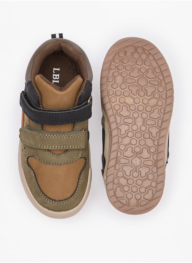 LBL by Shoexpress Boy's Panelled High Cut Sneakers with Hook and Loop Closure  - Image 4