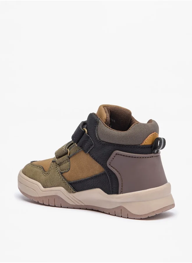 ال بي ال من شو اكسبرس Boy's Panelled High Cut Sneakers with Hook and Loop Closure