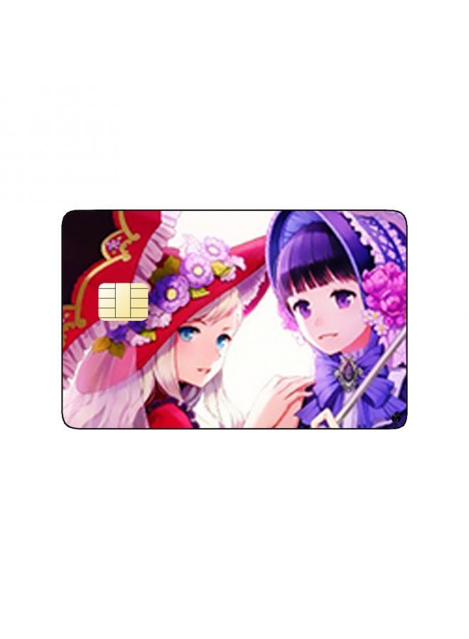 RKN PRINTED BANK CARD STICKER Beautiful Anime Girls Drawing With Colorful Dresses - Image 2