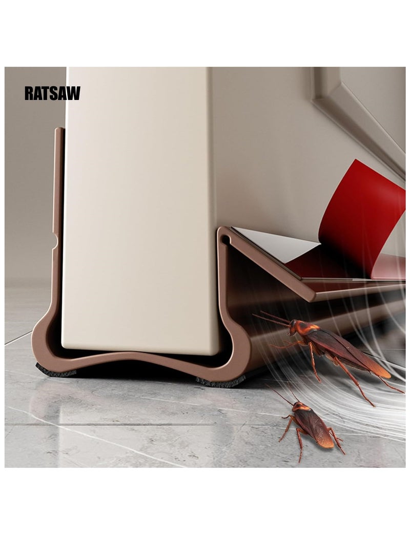 RATSAW Under Door Draft Stopper Under Door Bottom Gap Draft Noise Blocker with Brush Door Window Breeze Blocker Weather Stripping Noise Stopper Strong Adhesive 93 CM - Image 1
