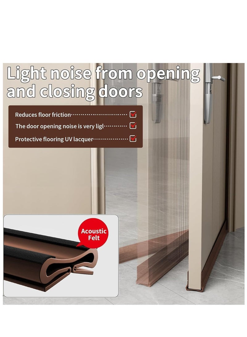 RATSAW Under Door Draft Stopper Under Door Bottom Gap Draft Noise Blocker with Brush Door Window Breeze Blocker Weather Stripping Noise Stopper Strong Adhesive 93 CM - Image 5