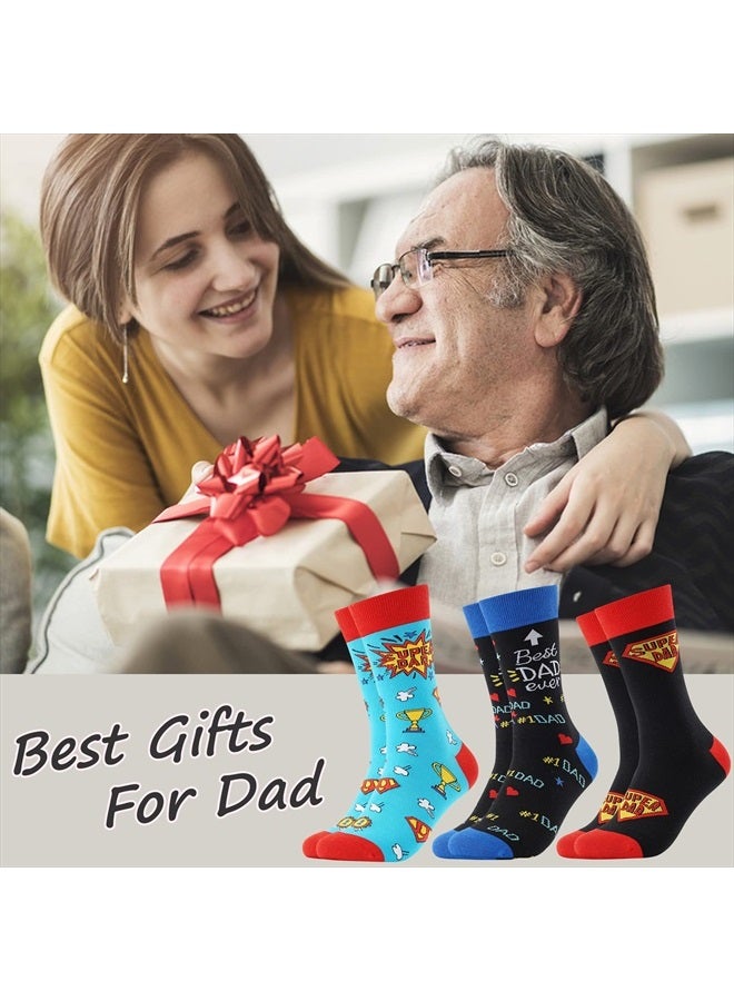 BONANGEL Dad Socks Mens Funny Novelty Crazy Funky Socks Best Gifts for Father's Day Birthday Christmas from Daughter Son  - Image 5