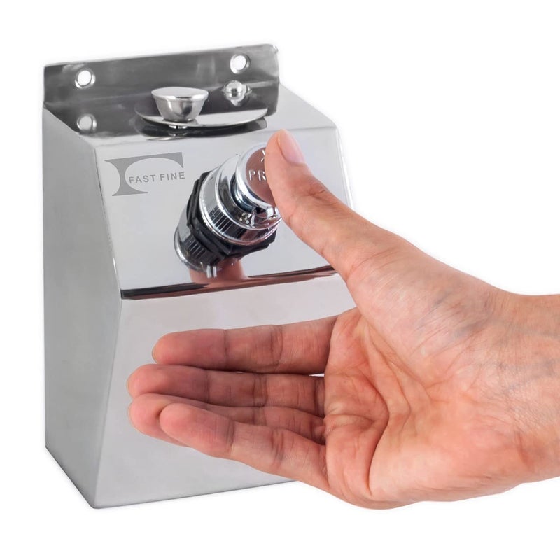 FAST FINE Manual Bathroom Wall Mounted SS 304 Grade Liquid Soap Hand Shampoo Pump Gel Sanitizer Shower Lotion Push Pump DispenserDispenser 750 ml Pack of 1 - Image 2