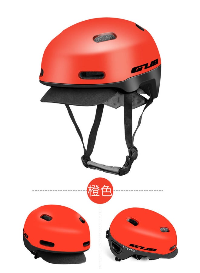 Orange Gub Urban Commuter Cycling Helmet Men's And Women's Electric Battery Bicycle Safety Hat Summer Motorcycle Helmet