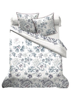Home-Tex Design 3-Piece Reversible Hometex Design 100% Cotton King Size Duvet Cover - Printed - AMARANDE (Duvet Cover 240x200 cm + Pillow Cases 50x80 cm)  - Image 1