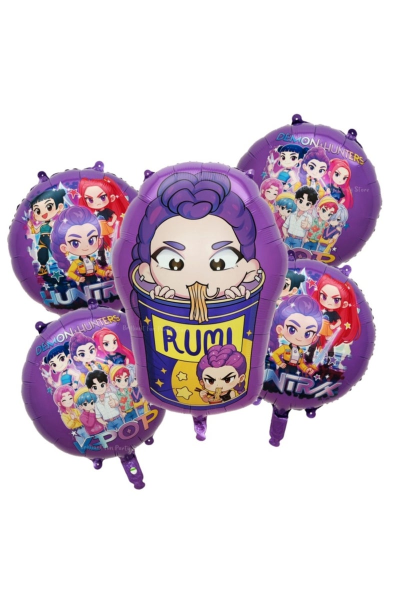 As picture 18inch ABC-5Pcs 5/6Pcs Demon Hunters 18-inch Cartoon Anime Foil Balloon Set for Baby Show