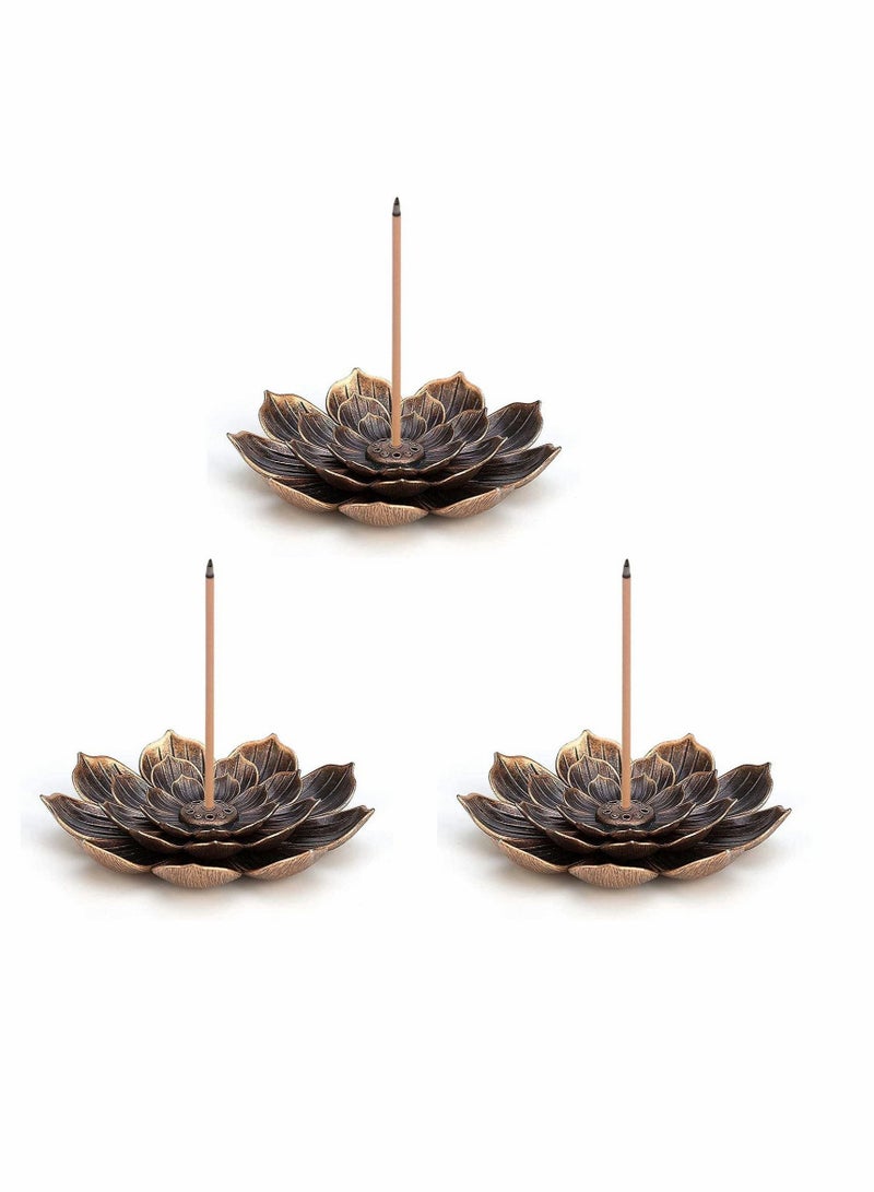 Captaintech 3 pack Incense Burner Bowl, Ceramic Handicraft Holder for Sticks, Coil Lotus Ash Catcher Tray 4.62 Inch Gray, Home Fragrance Accessories - Image 1