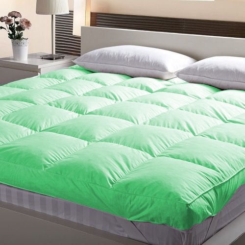 Jaipur Linen Jaipur Linen 3000 GSM Queen Size Bed Finest Imported Super Microfiber Mattress PaddingTopperMint Green 60 78In  - Image 1