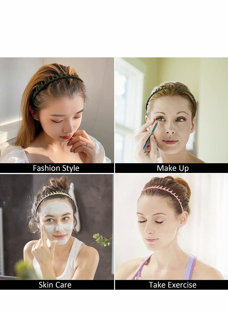 SYOSI - Plastic Tooth Headband 6 Pcs Comfortable Shark Tooth Comb Headband Zigzag Hair Band Wide Teeth Headbands Plastic Hair Hoops Anti-slip Head Hoops Unisex Hair Bands for Women Men - Image 1