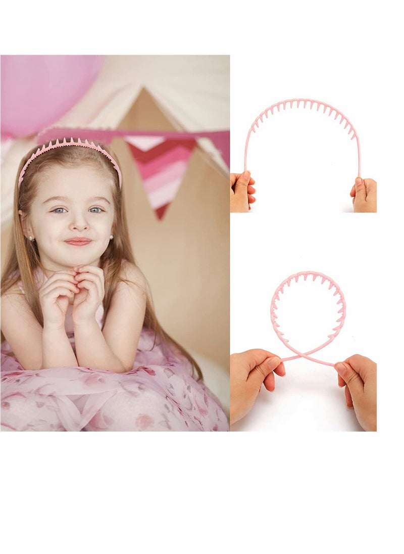 SYOSI - Plastic Tooth Headband 6 Pcs Comfortable Shark Tooth Comb Headband Zigzag Hair Band Wide Teeth Headbands Plastic Hair Hoops Anti-slip Head Hoops Unisex Hair Bands for Women Men - Image 1